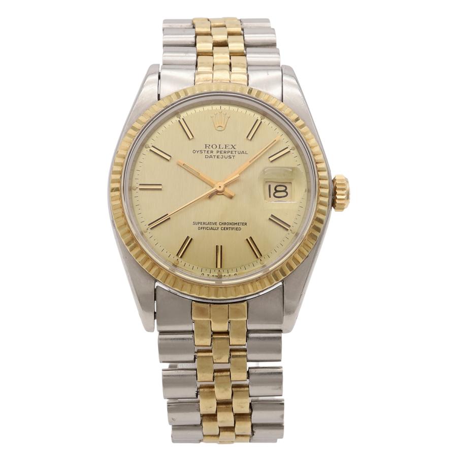 ROLEX ロレックス デイトジャスト シャンパン文字盤 SS/YG  メンズ AT オートマ 32番 腕時計 1601 | ROLEX