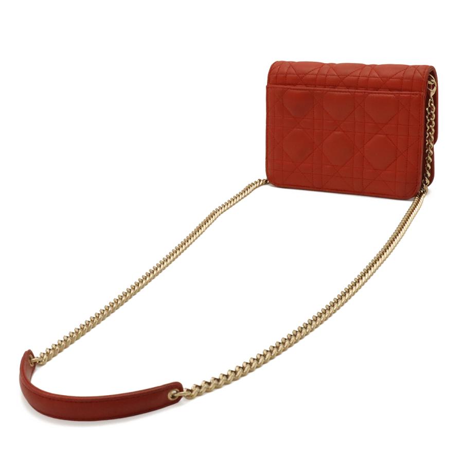 Christian Dior クリスチャン ディオール カナージュ ポシェット ミニバッグ ショルダーバッグ チェーンショルダー レザー レッド 赤 | Christian Dior | 01