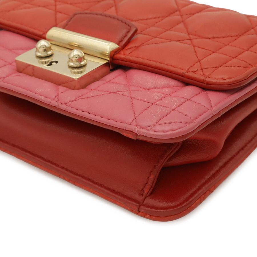 Christian Dior クリスチャン ディオール カナージュ ポシェット ミニバッグ ショルダーバッグ チェーンショルダー レザー レッド 赤 | Christian Dior | 02
