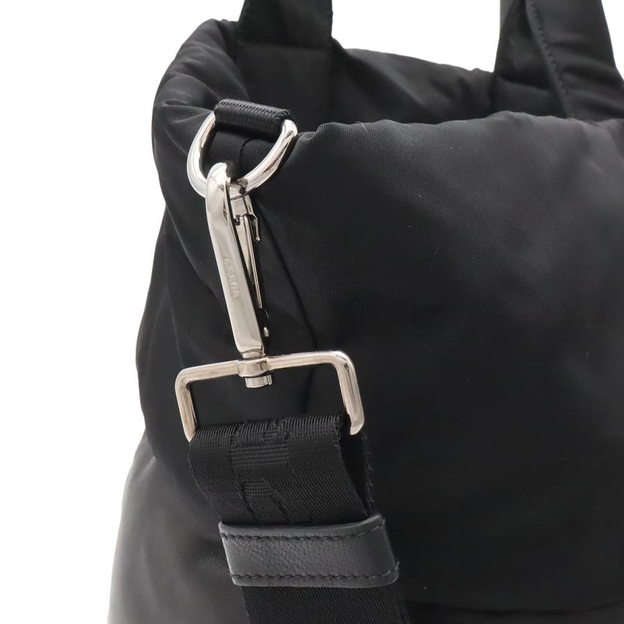 PRADA プラダ リバーシブル トートバッグ 2WAY ショルダーバッグ ナイロン レザー NERO ブラック 黒 シルバー金具 国内ブティック購入品 | PRADA | 04