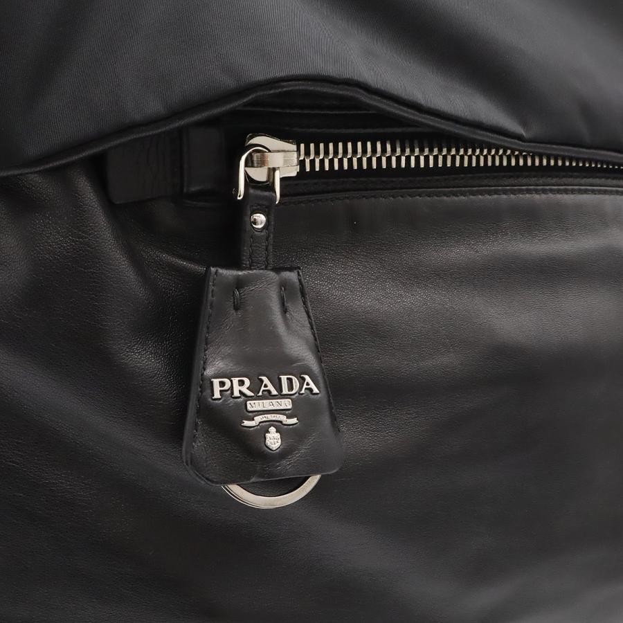 PRADA プラダ リバーシブル トートバッグ 2WAY ショルダーバッグ ナイロン レザー NERO ブラック 黒 シルバー金具 国内ブティック購入品 | PRADA | 07