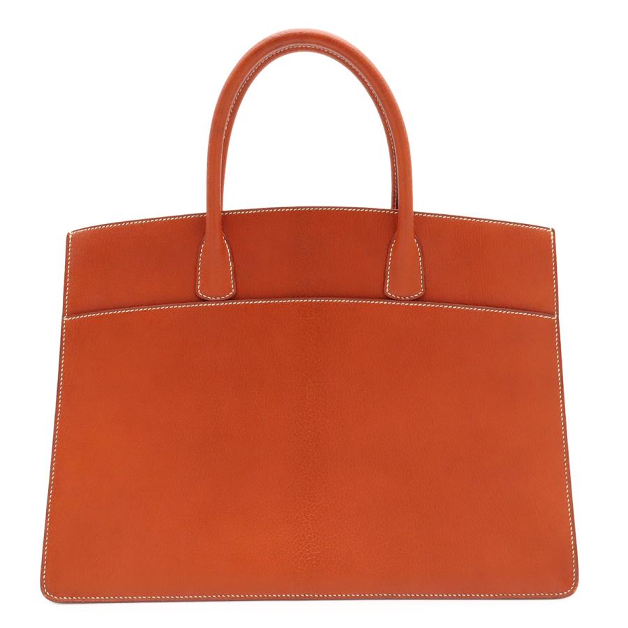 HERMES エルメス ホワイトバスGM ハンドバッグ ビジネスバッグ シェーブル レザー ノアゼット ブラウン シルバー金具 □D刻印 | HERMES