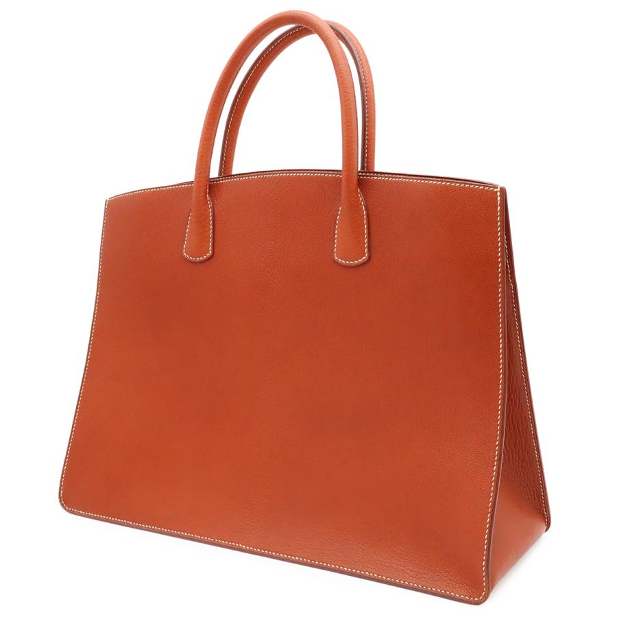 HERMES エルメス ホワイトバスGM ハンドバッグ ビジネスバッグ シェーブル レザー ノアゼット ブラウン シルバー金具 □D刻印 | HERMES | 01