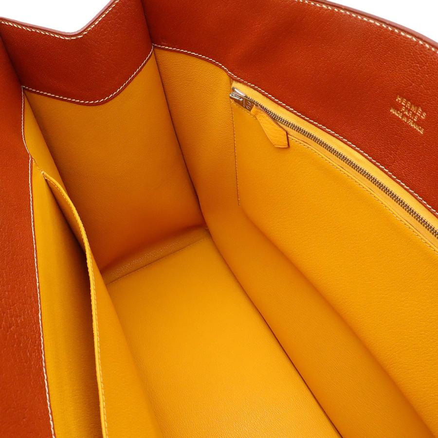 HERMES エルメス ホワイトバスGM ハンドバッグ ビジネスバッグ シェーブル レザー ノアゼット ブラウン シルバー金具 □D刻印 | HERMES | 07