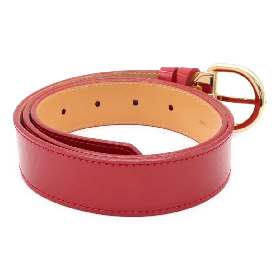 LOUIS VUITTON ルイ ヴィトン モノグラムヴェルニ サンチュール ベルト ポムダムール レッド 赤 ゴールド金具 #80 M6980W | LOUIS VUITTON | 01