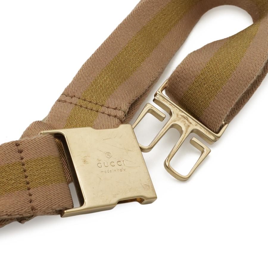 GUCCI グッチ GGキャンバス シェリーライン ボディバッグ ウエストポーチ ヒップバッグ ベージュ ピンク メタリックゴールド | GUCCI | 04