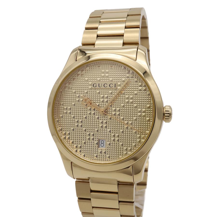GUCCI グッチ Gタイムレス コレクション デイト SS ゴールド文字盤 メンズ クォーツ 腕時計 126.4　YA126461A | GUCCI | 03