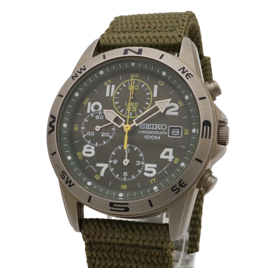 SEIKO セイコー デイト クロノグラフ 海外モデル カーキ文字盤 SS QZ クォーツ メンズ 腕時計 7T92-0DX0　SND377P2 | SEIKO | 03