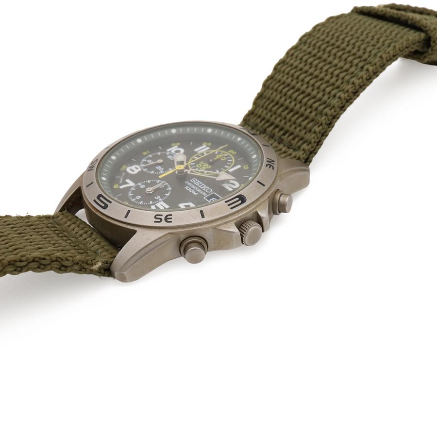 SEIKO セイコー デイト クロノグラフ 海外モデル カーキ文字盤 SS QZ クォーツ メンズ 腕時計 7T92-0DX0　SND377P2 | SEIKO | 04