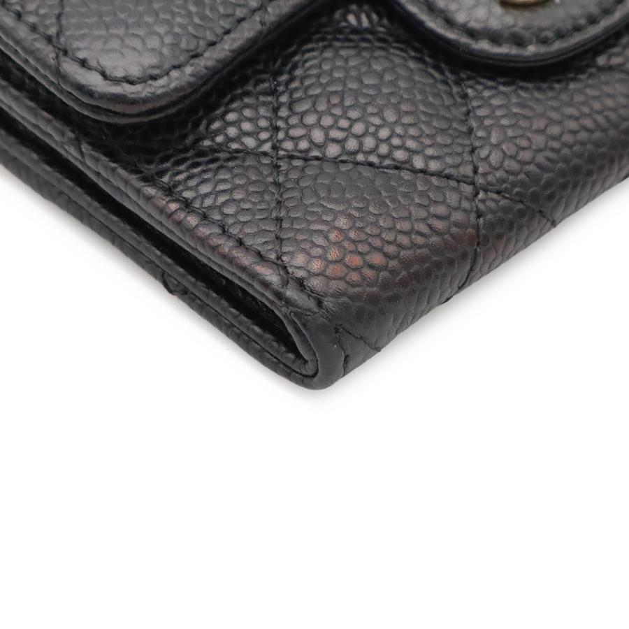 CHANEL シャネル マトラッセ クラシック フラップ カードケース ココマーク 名刺入れ パスケース キャビアスキン ブラック ゴールド金具 | CHANEL | 02