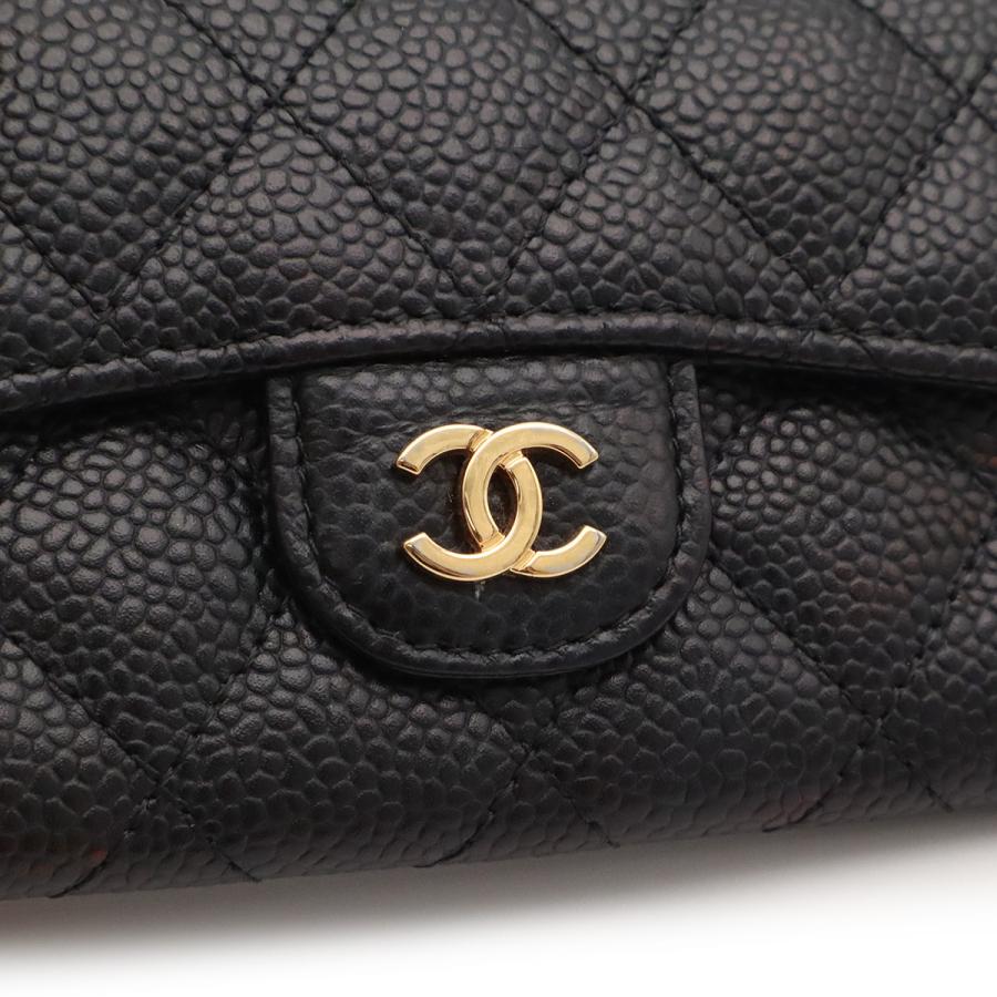 CHANEL シャネル マトラッセ クラシック フラップ カードケース ココマーク 名刺入れ パスケース キャビアスキン ブラック ゴールド金具 | CHANEL | 03
