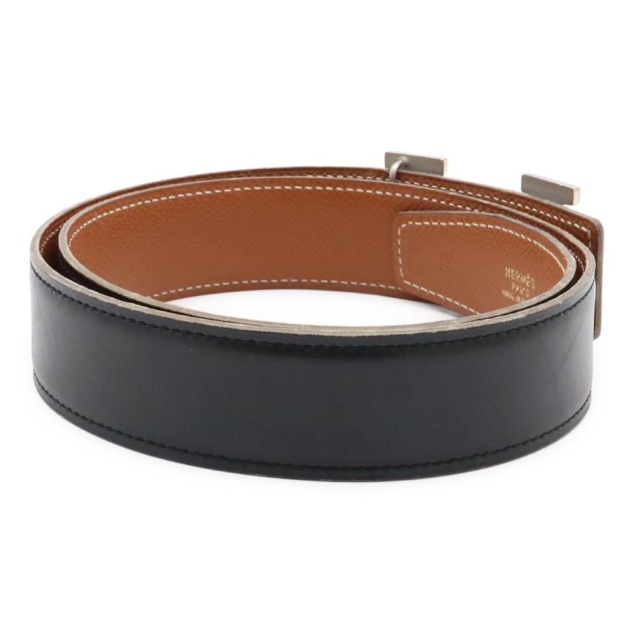 HERMES エルメス Hベルト Hバックル リバーシブル ボックスカーフ ヴォーエプソン レザー ブラック 黒 ブラウン 茶 シルバー金具 #70 | HERMES | 01