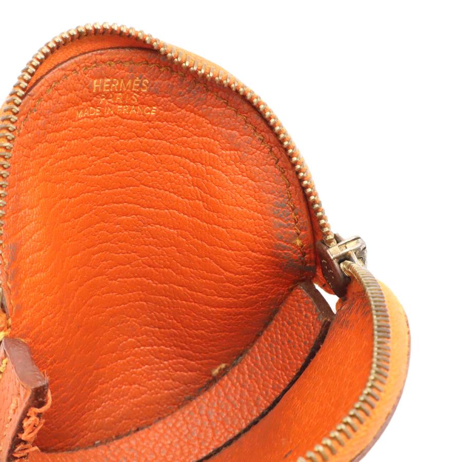 HERMES エルメス コインケース 小銭入れ コインパース フルーツ オレンジモチーフ レザー オレンジ グリーン □F刻印 | HERMES | 04