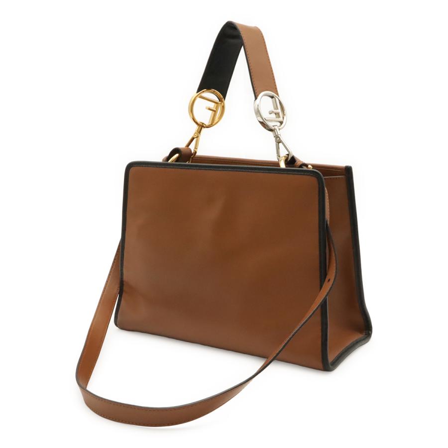 FENDI フェンディ ラナウェイ スモール ショルダーバッグ 2WAY ハンドバッグ レザー ブラウン 茶 ブラック 黒 ゴールド金具 シルバー金具 | FENDI | 01