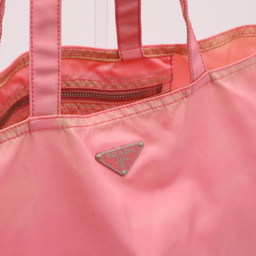PRADA プラダ ロボット トライアングルロゴ トートバッグ ラージトート ショルダーバッグ ナイロン ピンク | PRADA | 06