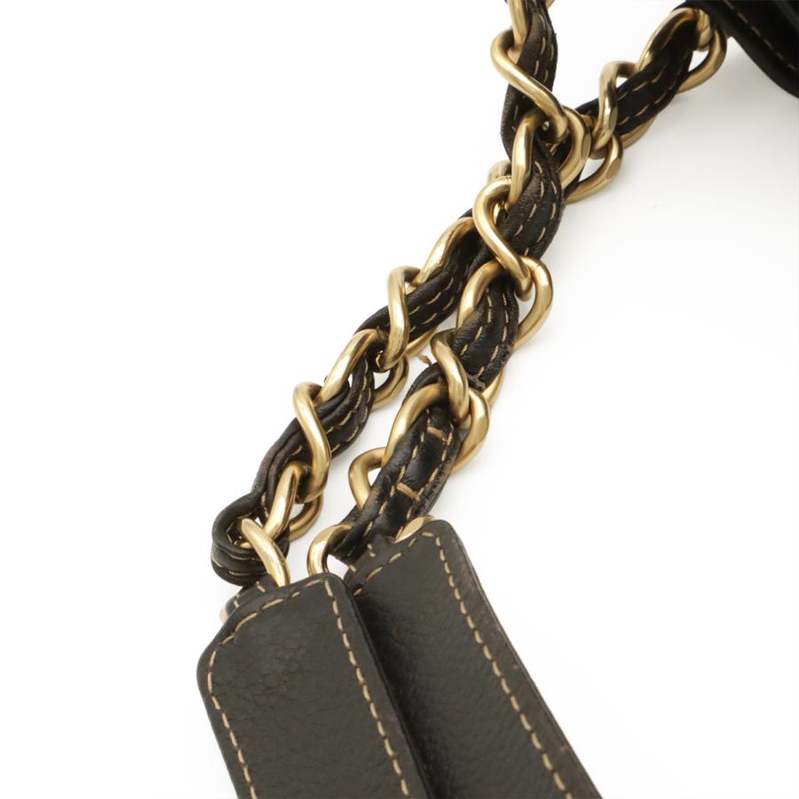 CHANEL シャネル ココマーク チェーンショルダー ショルダーバッグ セミショルダー 巾着 キャビアスキン レザー ブラック 黒 | CHANEL | 04