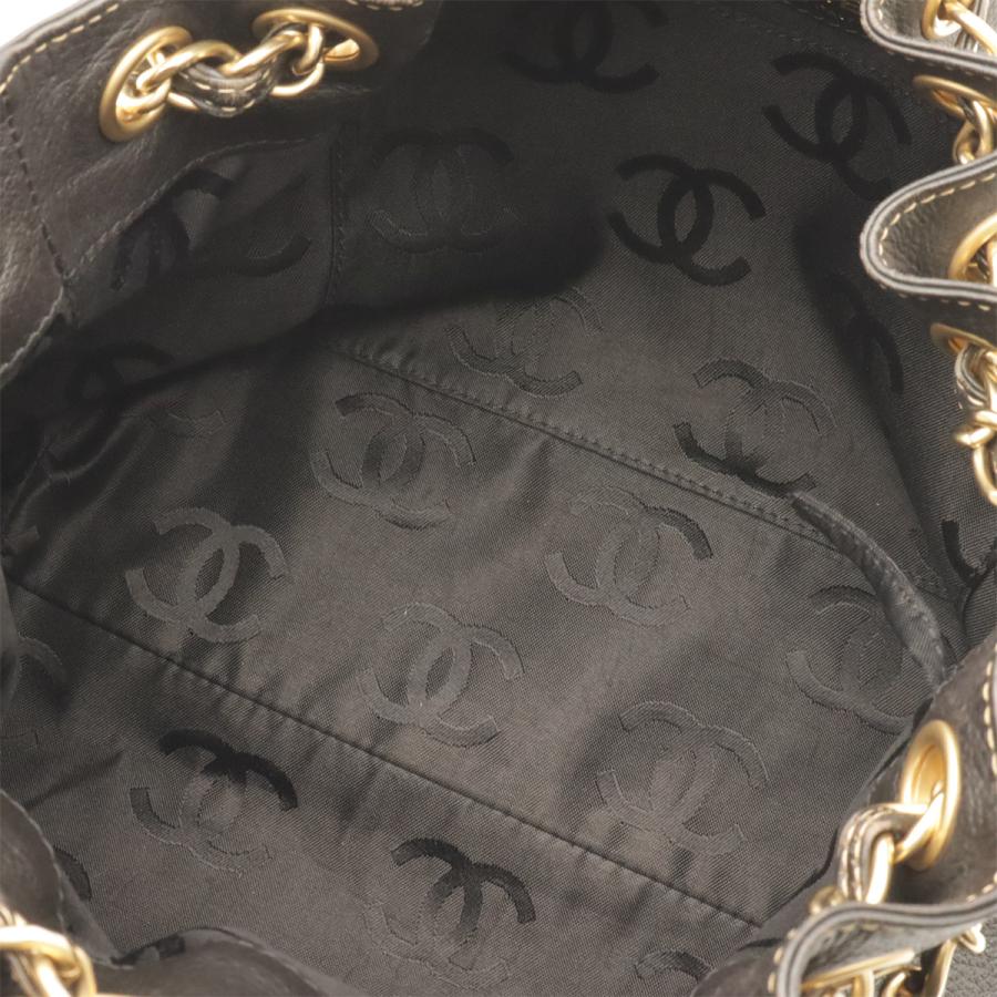 CHANEL シャネル ココマーク チェーンショルダー ショルダーバッグ セミショルダー 巾着 キャビアスキン レザー ブラック 黒 | CHANEL | 05