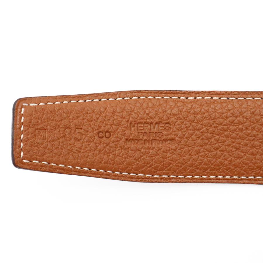 HERMES エルメス シェーヌダンクル リバーシブル ベルト レザー ブラック 黒 ブラウン 茶 ゴールド金具 #85 □M刻印 | HERMES | 06