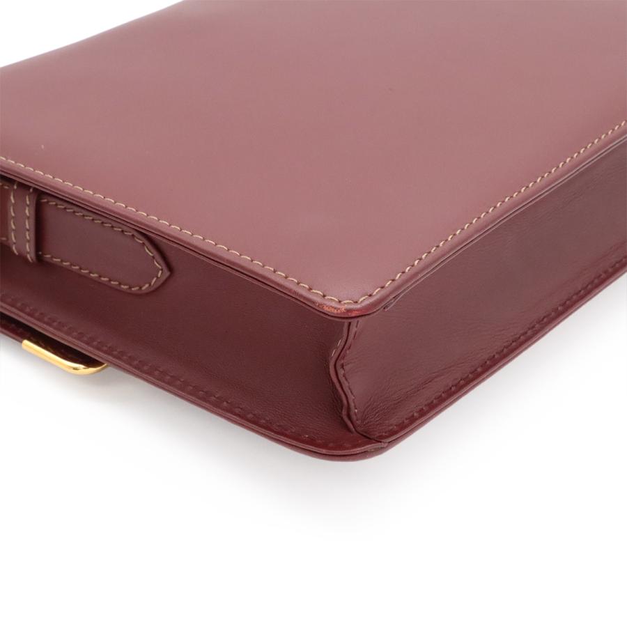 Cartier カルティエ マストライン マスト ドゥ カルティエ ショルダーバッグ 斜め掛け レザー ボルドー 赤 ゴールド金具 | Cartier | 02