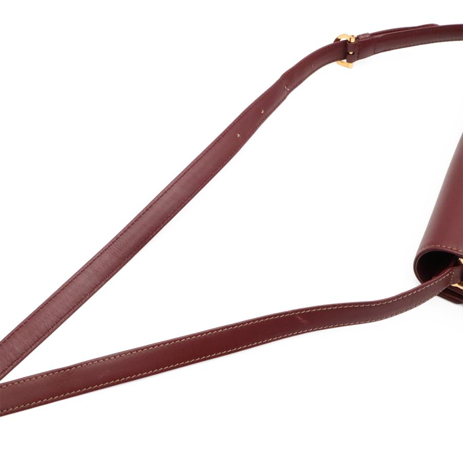 Cartier カルティエ マストライン マスト ドゥ カルティエ ショルダーバッグ 斜め掛け レザー ボルドー 赤 ゴールド金具 | Cartier | 03