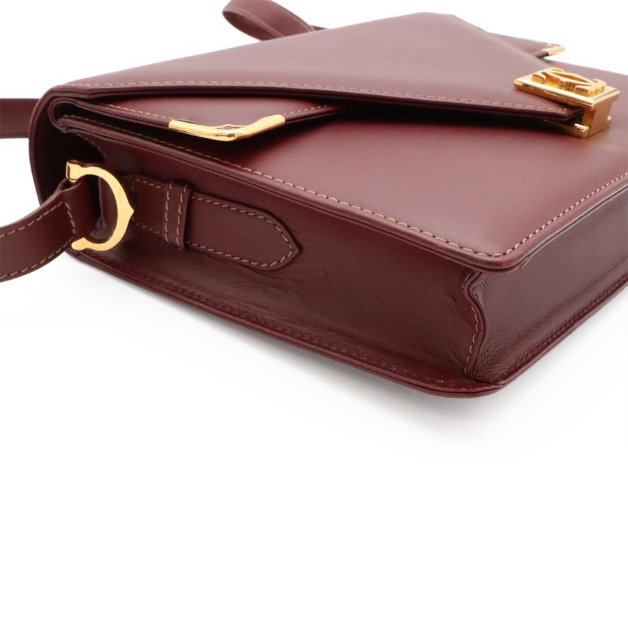 Cartier カルティエ マストライン マスト ドゥ カルティエ ショルダーバッグ 斜め掛け レザー ボルドー 赤 ゴールド金具 | Cartier | 05