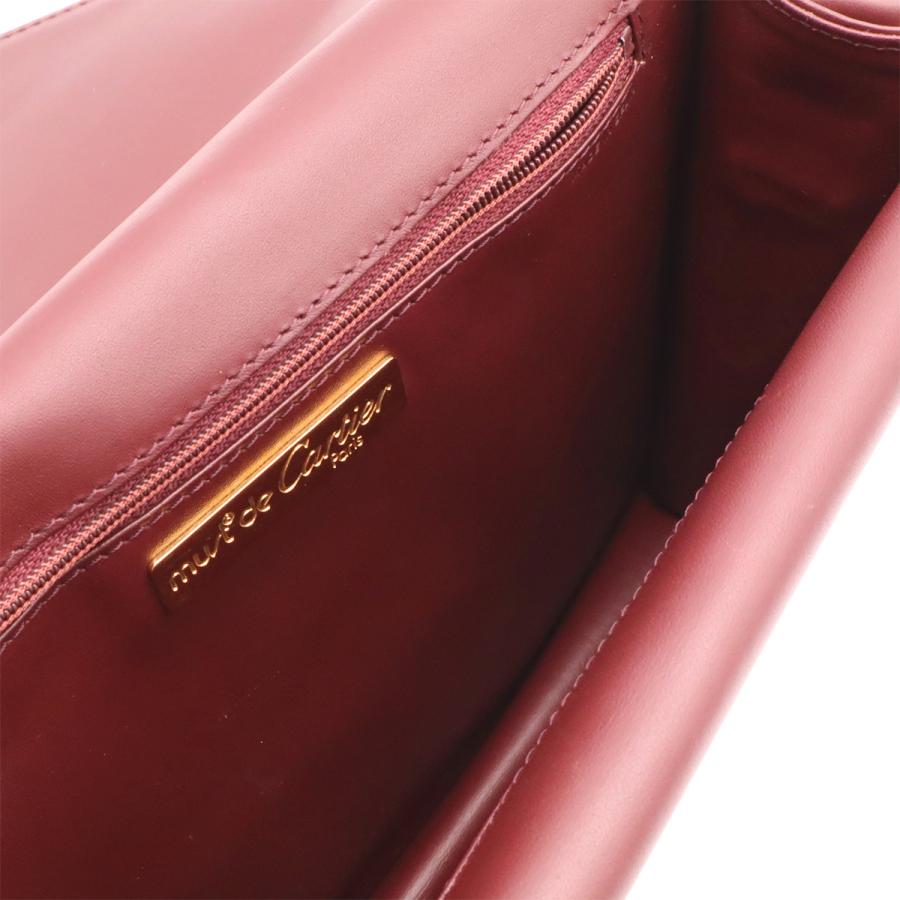 Cartier カルティエ マストライン マスト ドゥ カルティエ ショルダーバッグ 斜め掛け レザー ボルドー 赤 ゴールド金具 | Cartier | 06