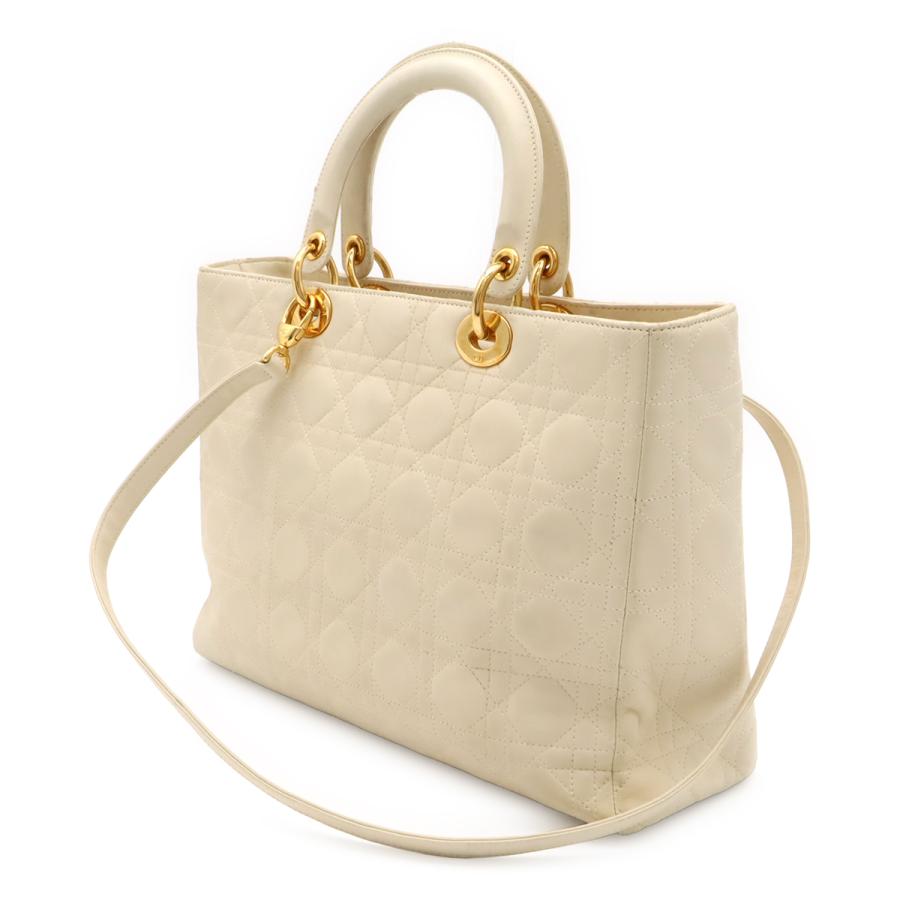 Christian Dior クリスチャン ディオール レディディオール カナージュ ハンドバッグ 2WAY ショルダーバッグ レザー ホワイト 白 | Christian Dior | 01
