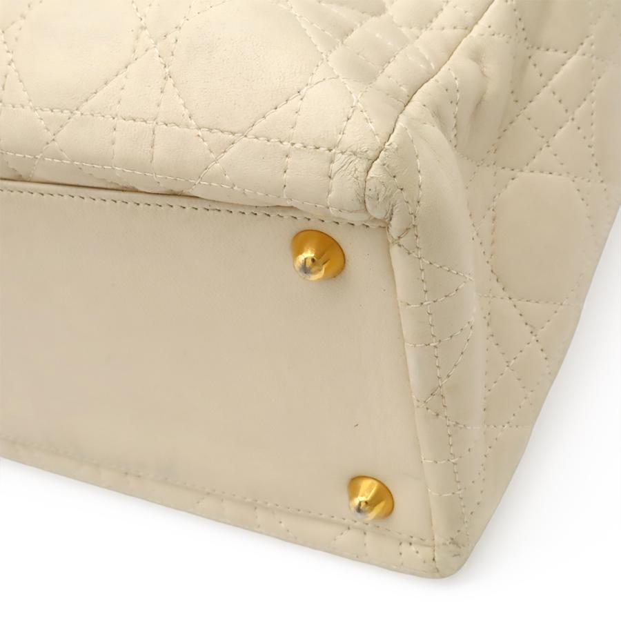 Christian Dior クリスチャン ディオール レディディオール カナージュ ハンドバッグ 2WAY ショルダーバッグ レザー ホワイト 白 | Christian Dior | 02