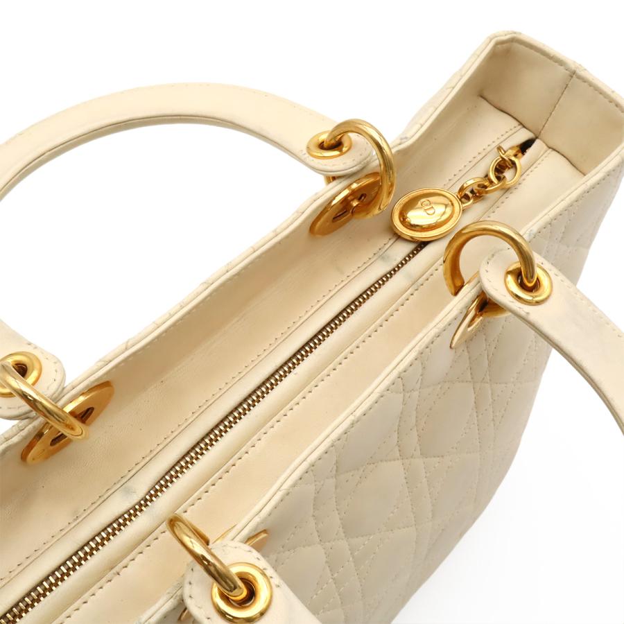 Christian Dior クリスチャン ディオール レディディオール カナージュ ハンドバッグ 2WAY ショルダーバッグ レザー ホワイト 白 | Christian Dior | 04