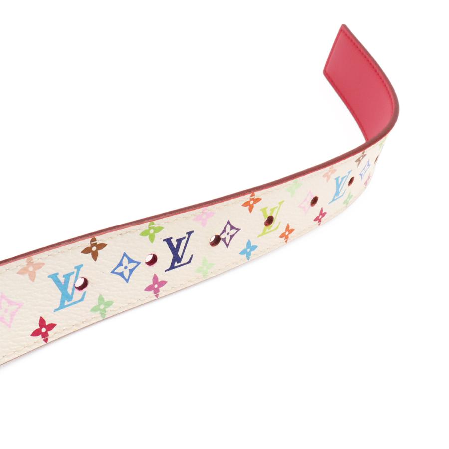 LOUIS VUITTON ルイ ヴィトン モノグラムマルチカラー サンチュール キャレ ベルト PVC レザー ブロン 白 ホワイト #85 M9682V | LOUIS VUITTON | 04