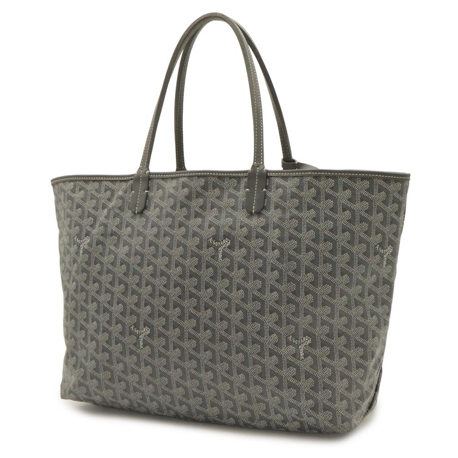 GOYARD ゴヤール サンルイPM トートバッグ ショルダーバッグ コーティングキャンバス PVC レザー グレー ホワイト 白 ポーチ付き | GOYARD | 01