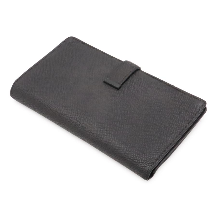 HERMES エルメス ベアンスフレ 2つ折長財布 二つ折り長財布 ヴォーエプソン レザー ブラック 黒 シルバー金具 A刻印 | HERMES | 01