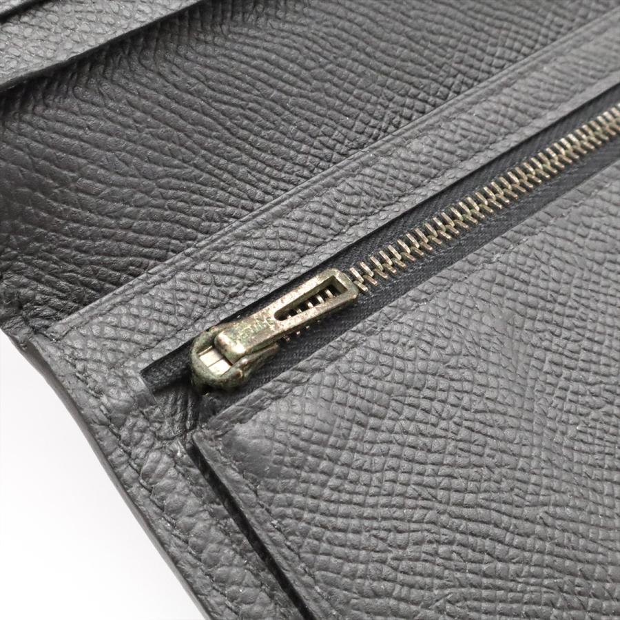HERMES エルメス ベアンスフレ 2つ折長財布 二つ折り長財布 ヴォーエプソン レザー ブラック 黒 シルバー金具 A刻印 | HERMES | 06
