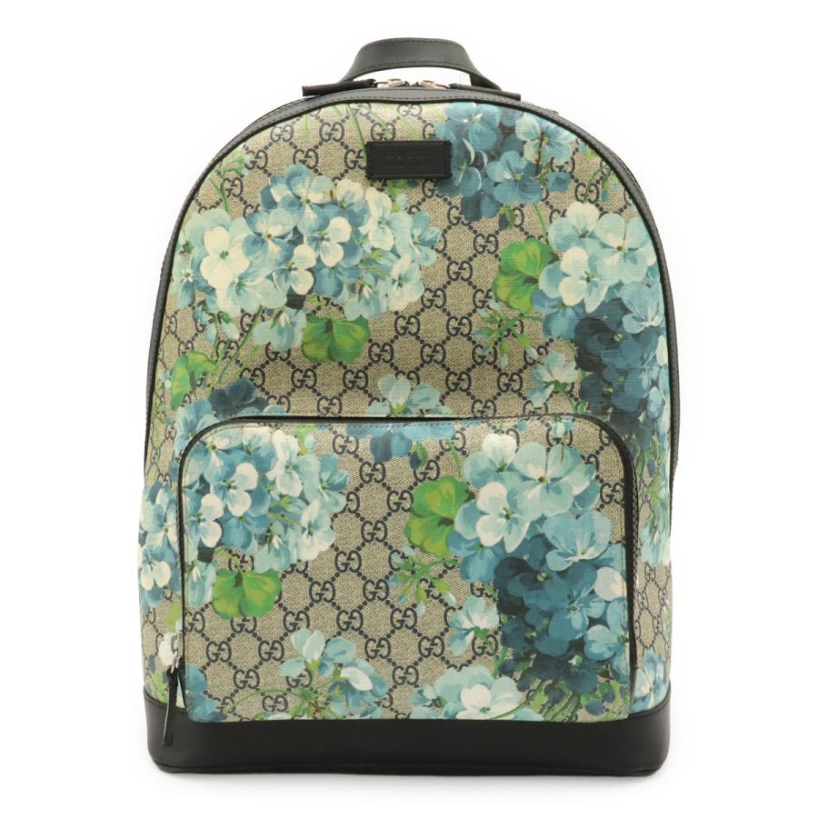 GUCCI グッチ GGブルームス GGスプリーム バックパック リュックサック フラワー 花柄 PVC レザー ブルー系マルチカラー アウトレット品 | GUCCI