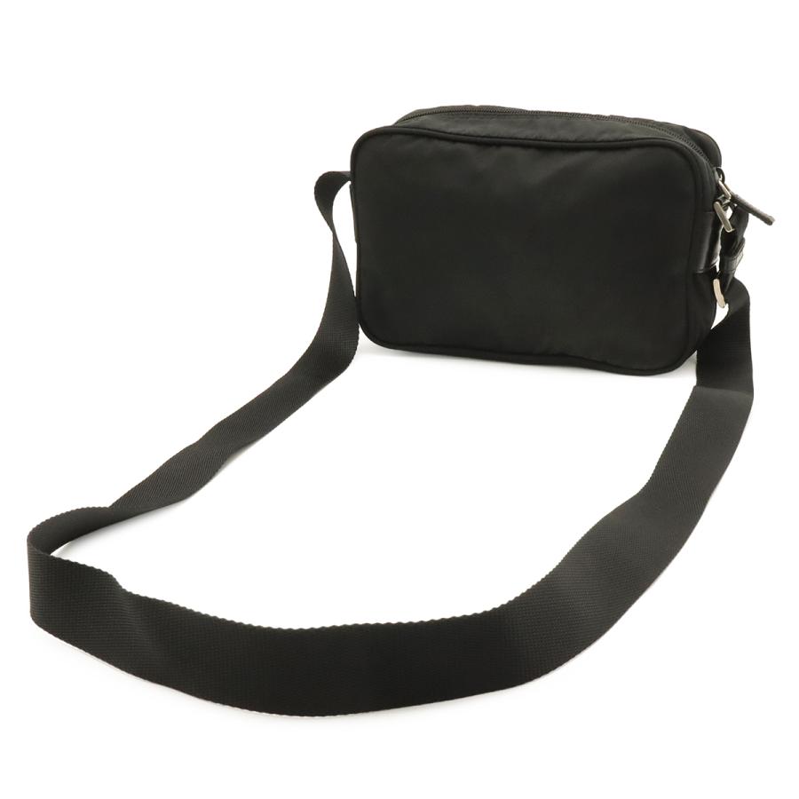 PRADA プラダ トライアングルロゴ ショルダーバッグ ポシェット 斜め掛け ナイロン レザー NERO 黒 ブラック シルバー金具  BT0167 | PRADA | 01