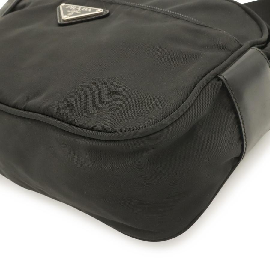 PRADA プラダ トライアングルロゴ ショルダーバッグ ポシェット 斜め掛け ナイロン レザー NERO 黒 ブラック シルバー金具  BT0167 | PRADA | 02