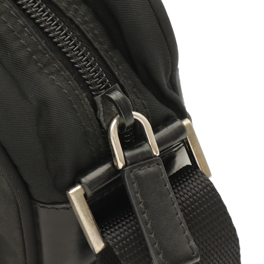 PRADA プラダ トライアングルロゴ ショルダーバッグ ポシェット 斜め掛け ナイロン レザー NERO 黒 ブラック シルバー金具  BT0167 | PRADA | 04