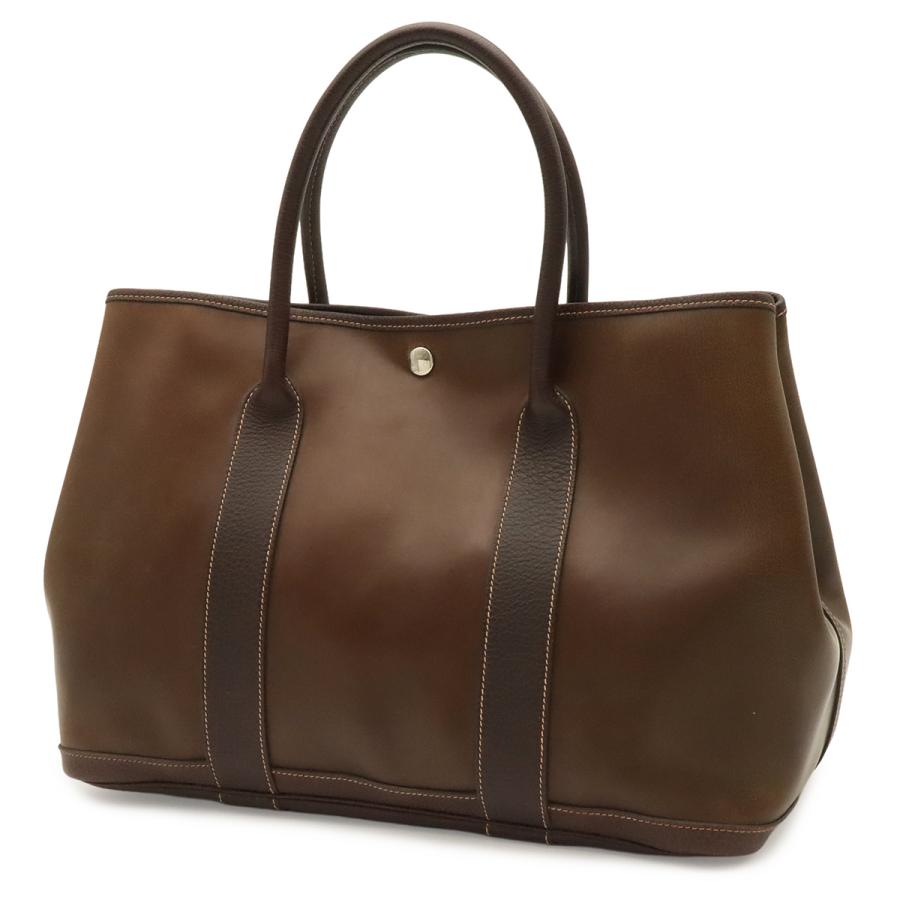 HERMES エルメス ガーデンパーティPM トートPM トートバッグ ハンドバッグ アマゾニア レザー カーキブラウン系 シルバー金具 | HERMES | 01