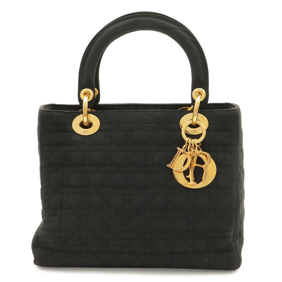 Christian Dior クリスチャン ディオール レディディオール カナージュ ミディアム ハンドバッグ トートバッグ ナイロン ブラック 黒 | Christian Dior