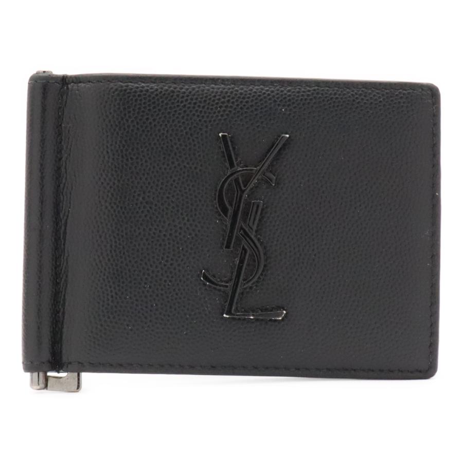 SAINT LAURENT PARIS サン ローラン パリ YSL イブサンローラン カサンドラ 2つ折り札入れ 二つ折り財布 マネークリップ式 レザー | 