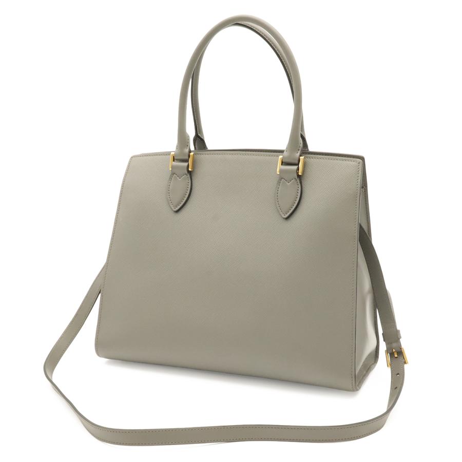PRADA プラダ SAFFIANO サフィアーノ ハンドバッグ トートバッグ 2WAY ショルダーバッグ 斜め掛け レザー グレー ゴールド金具 1BA228 | PRADA | 01