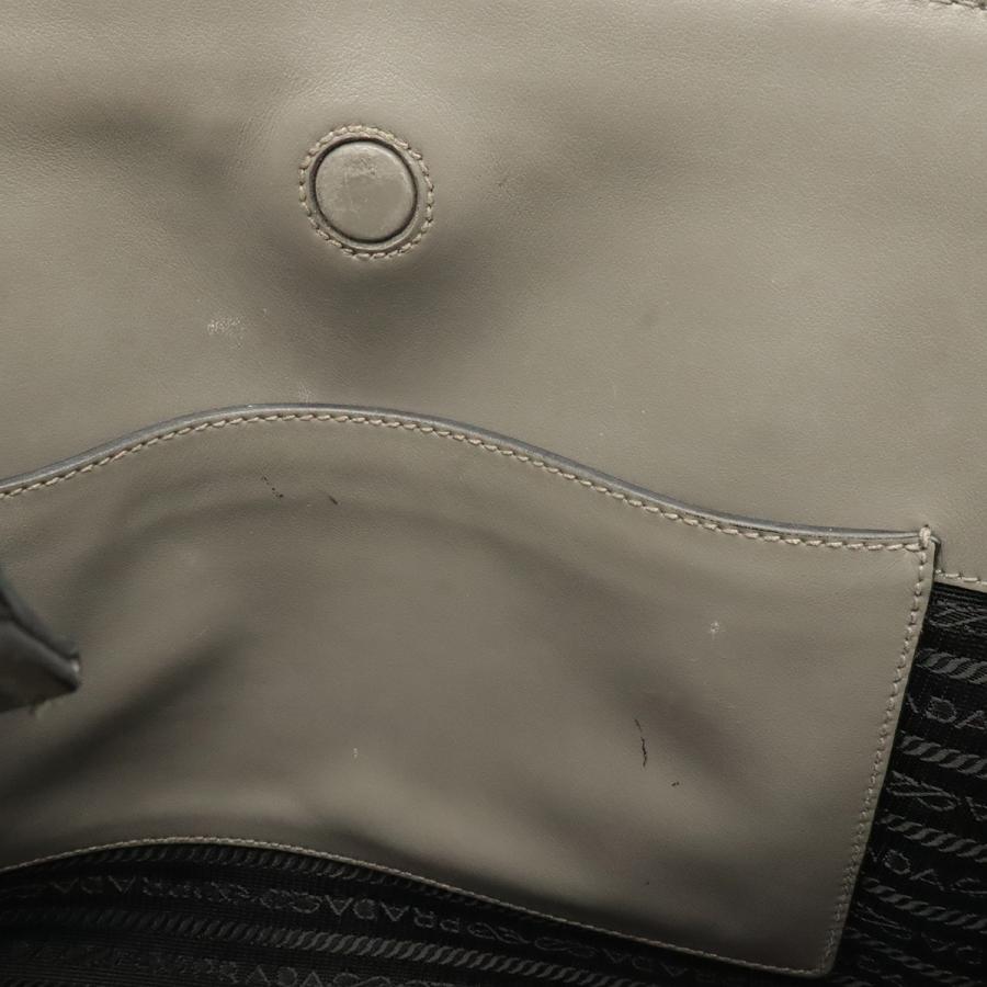 PRADA プラダ SAFFIANO サフィアーノ ハンドバッグ トートバッグ 2WAY ショルダーバッグ 斜め掛け レザー グレー ゴールド金具 1BA228 | PRADA | 06