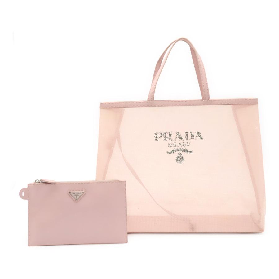 PRADA プラダ トートバッグ ショルダートート 肩掛け メッシュ スパンコール ALABASTRO ダスティピンク 国内アウトレット購入品 | PRADA