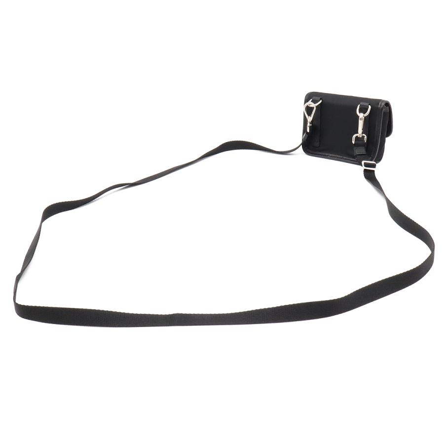 PRADA プラダ トライアングルロゴ ショルダーバッグ ポシェット ミニバッグ 2WAY ポーチ ナイロン レザー NERO 黒 ブラック シルバー金具 | PRADA | 01