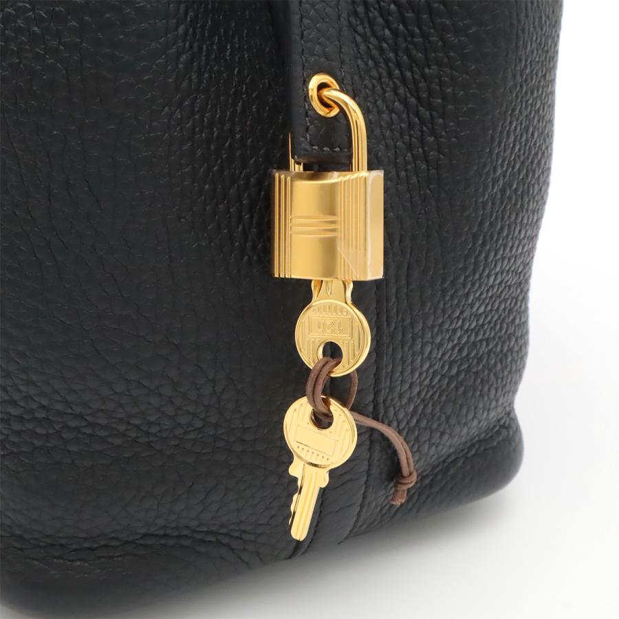 HERMES エルメス ピコタンロック PM ハンドバッグ ミニバッグ トートバッグ トリヨンクレマンス レザー ブラック 黒 ゴールド金具 Z刻印 | HERMES | 08