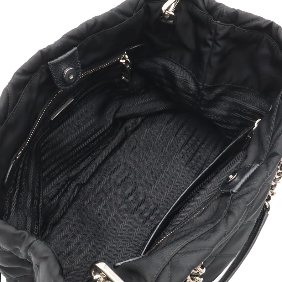 PRADA プラダ テスート トライアングルロゴ チェーンショルダーバッグ 2WAY キルティング ナイロン NERO ブラック 黒 1BG740 | PRADA | 04