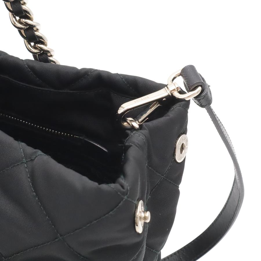 PRADA プラダ テスート トライアングルロゴ チェーンショルダーバッグ 2WAY キルティング ナイロン NERO ブラック 黒 1BG740 | PRADA | 05