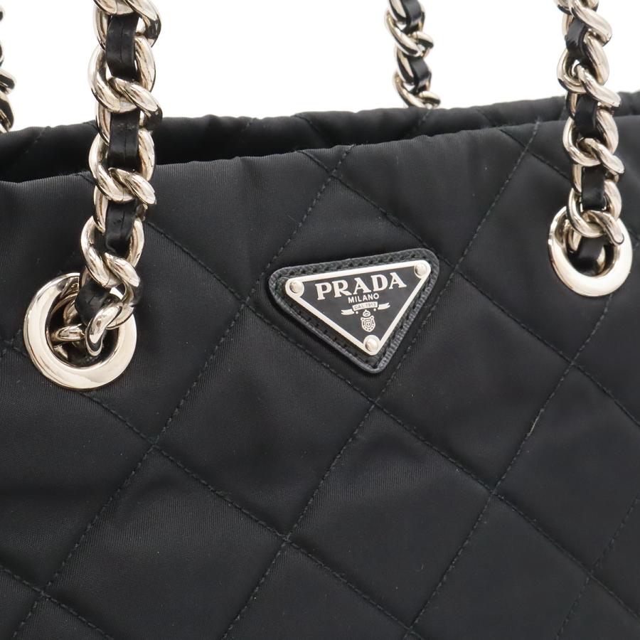 PRADA プラダ テスート トライアングルロゴ チェーンショルダーバッグ 2WAY キルティング ナイロン NERO ブラック 黒 1BG740 | PRADA | 07