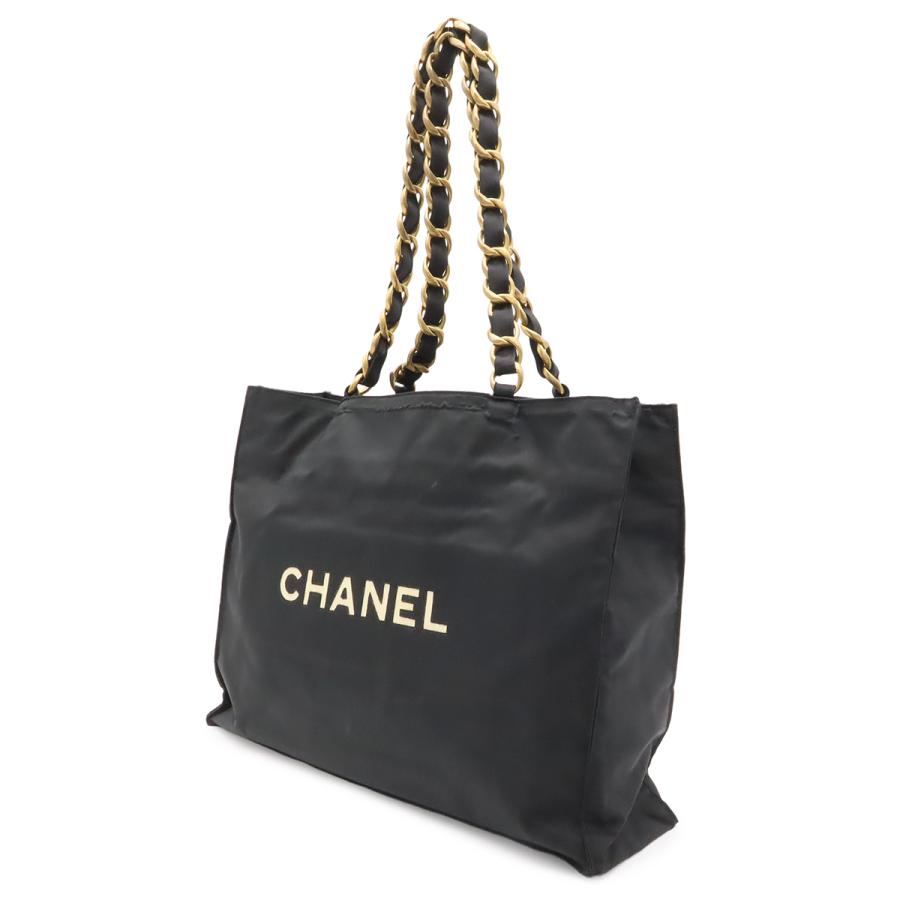 CHANEL シャネル ココマーク チェーントート トートバッグ ラージトート ショルダーバッグ ナイロンキャンバス ブラック ホワイト | CHANEL | 01