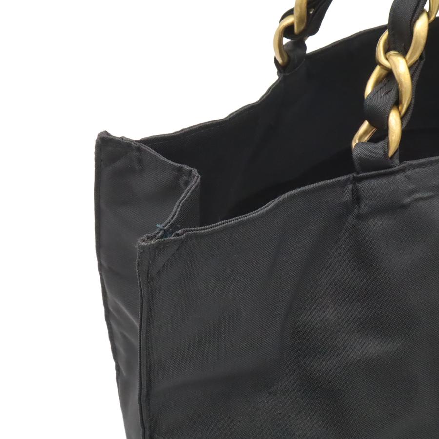 CHANEL シャネル ココマーク チェーントート トートバッグ ラージトート ショルダーバッグ ナイロンキャンバス ブラック ホワイト | CHANEL | 06